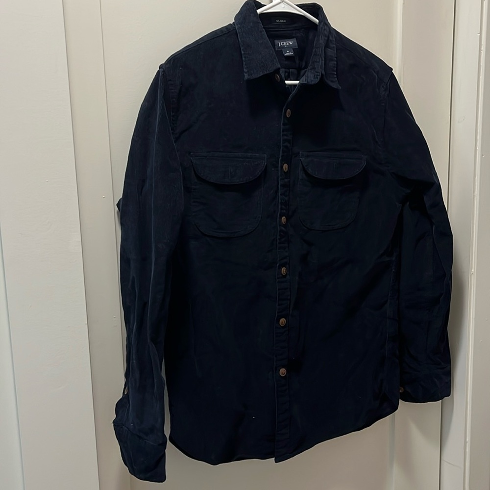 Men’s J Crew factory Navy blue corduroy button down
